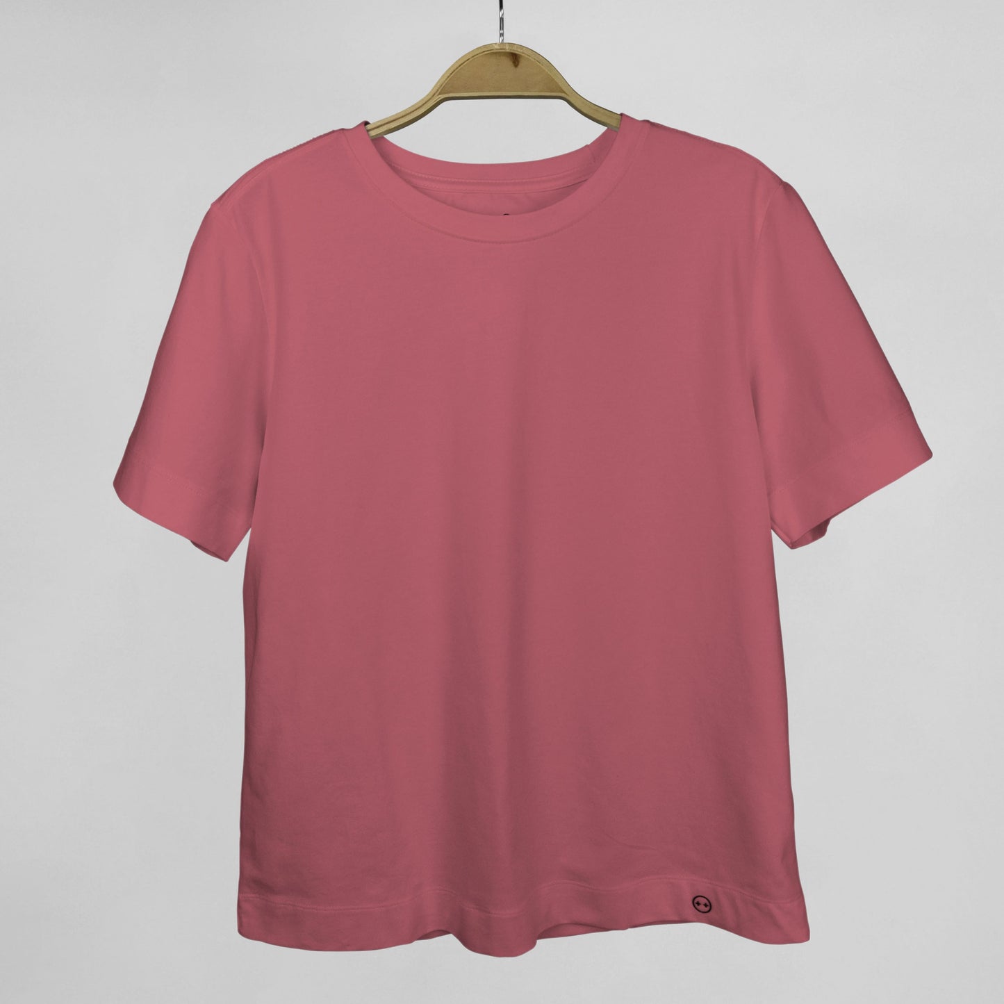 Camiseta manga corta cuello redondo color salmón (rosa)